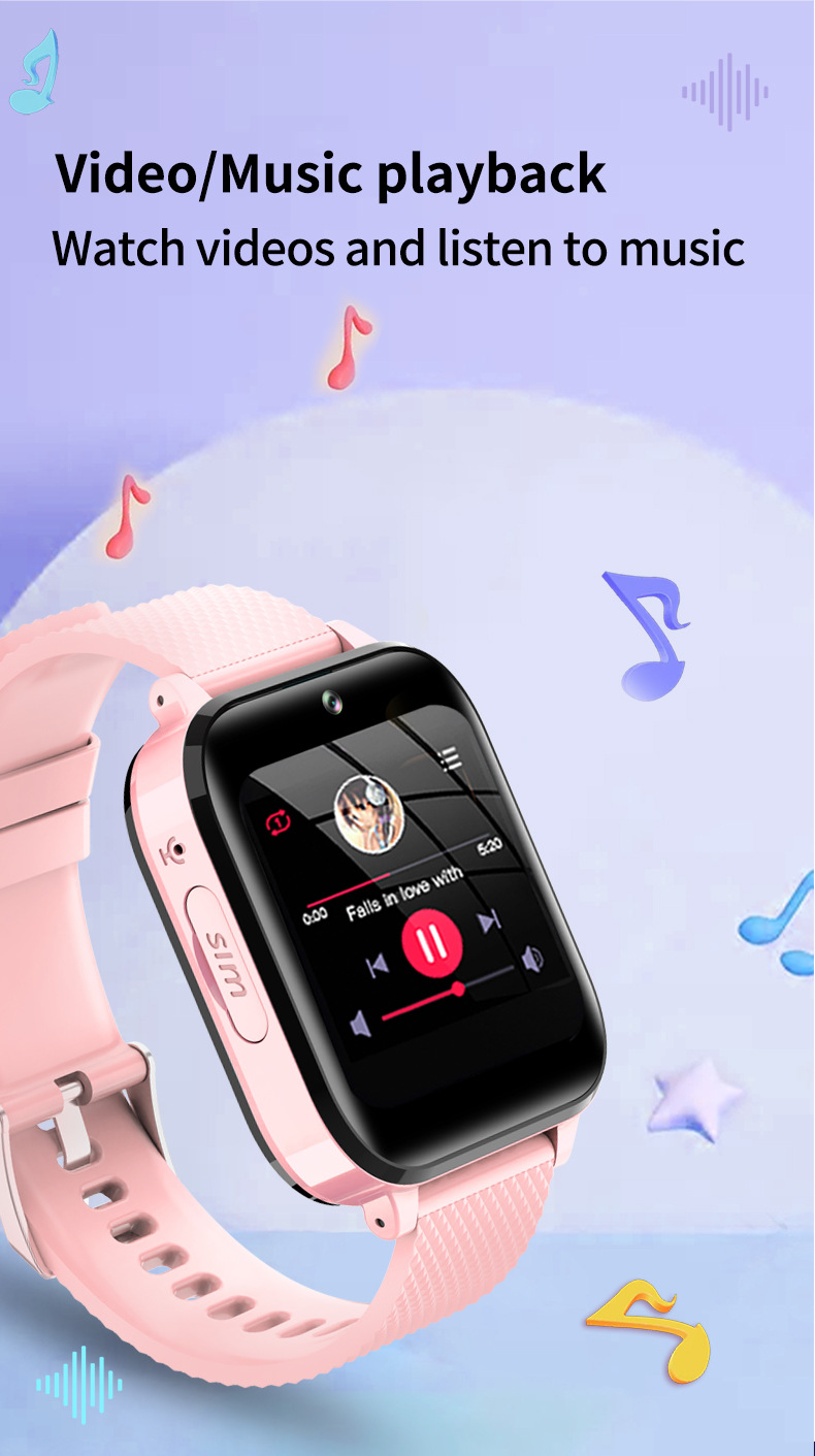 1.7-inch IPS pink cross-border children's watch smartwatch SOS photo positioning video call smartwatch undefined
