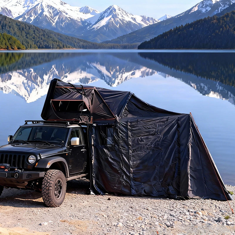 Car Roof Tent with Abs Shell, Side-Flip Model, Fully Automatic Quick-Opening, Abs Outdoor Camping Self-Driving Tour Suv Car Tent