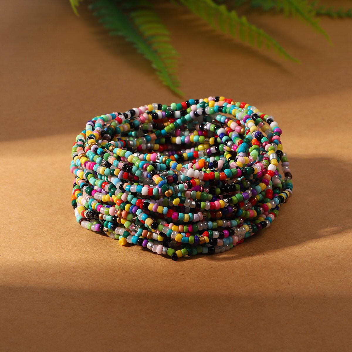Bohemian Women's Cross-border Color Mixed-color Multi-layer Multi-piece Wear Stacked Combination Bracelet