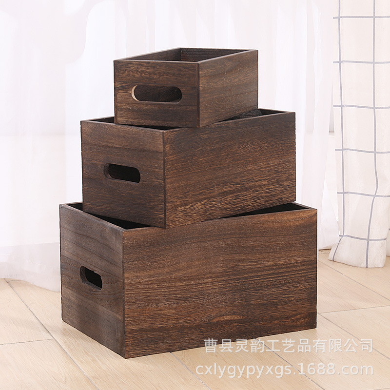 Caja de almacenamiento Caja de madera maciza Cesta de almacenamiento de cosméticos Caja de almacenamiento de combinación de escritorio Caja de almacenamiento de llaves de dormitorio Caja de almacenamiento de artículos diversos