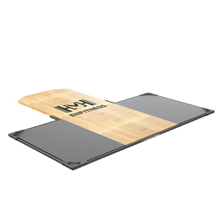 Plataforma de levantamiento de pesas de 5cm de espesor para entrenamiento de tablero de madera de cuclillas de entrenamiento de gimnasio comercial amortiguación amortiguador de barra acústica