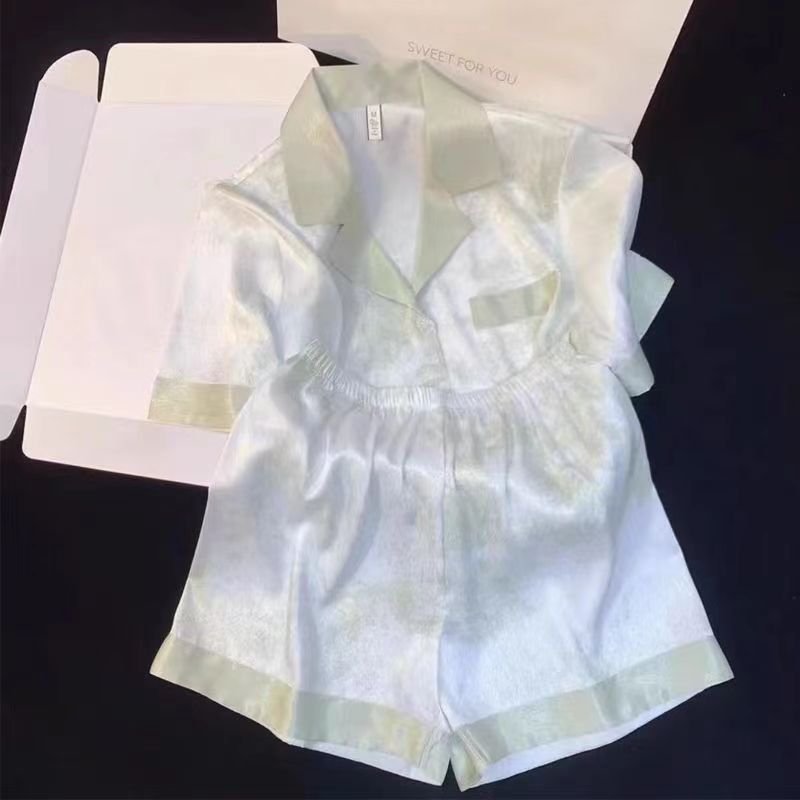 新しいパジャマの女性の夏の氷の薄い半袖ins風の高級感は女性の部屋の服のスーツを着ることができます。|undefined