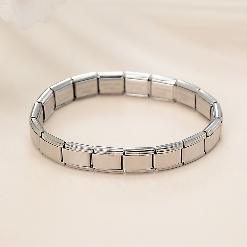 Cross-border hot 9MM single-section combination module bracelet butterfly love five-pointed star titanium steel bottom belt DIY jewelry wholesale