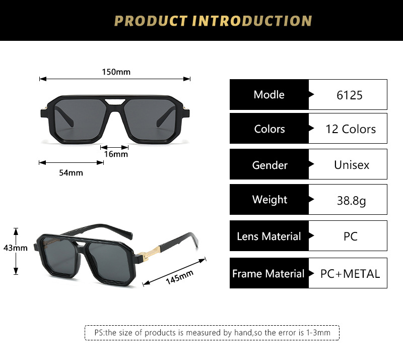 65g Weight Full Frame Glasses Structure Sunglasses Classification PC, UV400 Protection Lens Material Square Glasses Style Outdoor, Travel Occasion Square Pattern All Seasons Season Unisex Gender Basic, Hawaiian, Tropical Style Basic Hawaiian Tropical Square PC UV400 Protection Square Full Frame Women's Sunglasses 2