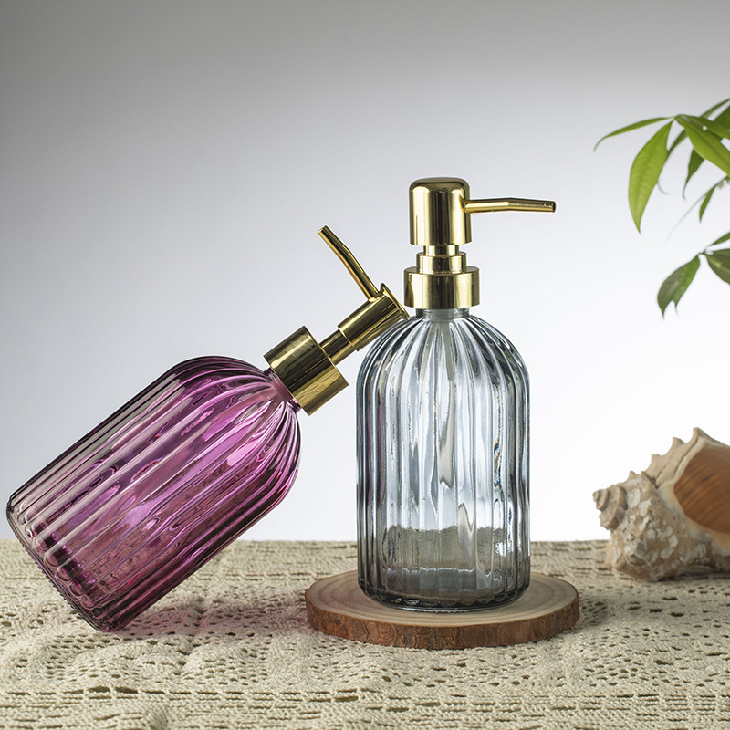 Spot al por mayor botella de desinfectante de manos botella de gel de ducha de vidrio tipo prensa desinfectante de manos botella de loción botella de champú