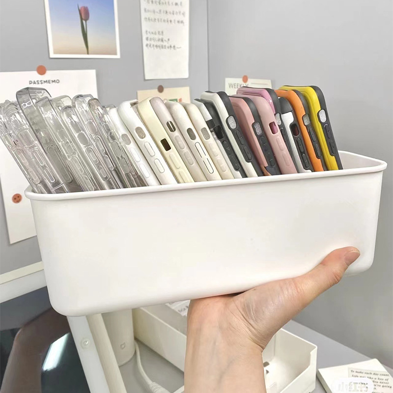 学生寮のデスクトップ携帯電話ケース収納ケース化粧品綿靴下整理バスケットプラスチック間食雑物収納ケース|undefined