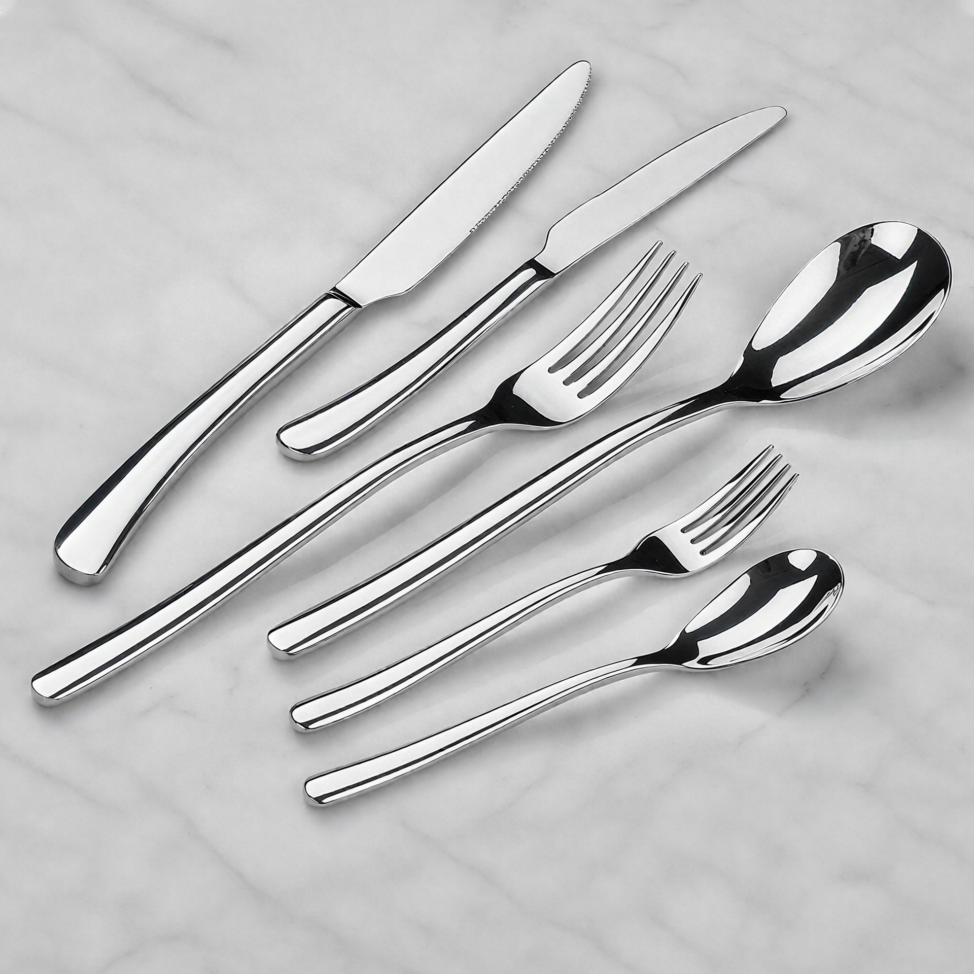 Hotel Moonlight Full Range of 304 Stainless Steel Knife, Fork and Spoon Western Food Tableware Set Titanium Plated Steak Knife Dessert Spoon