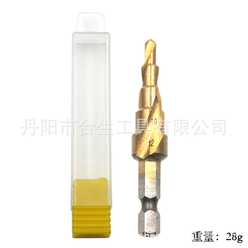 Cross-border 3 piezas mango hexagonal ranura en espiral de titanio plateado 4-12/4-20/4-32 paso taladro traje taladro eléctrico transfronterizo