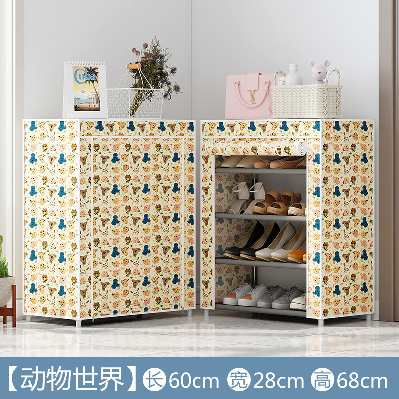 Estante de zapatos de tela de Oxford simple multicapa estante de almacenamiento multifuncional a prueba de polvo en la puerta del dormitorio estudiantil