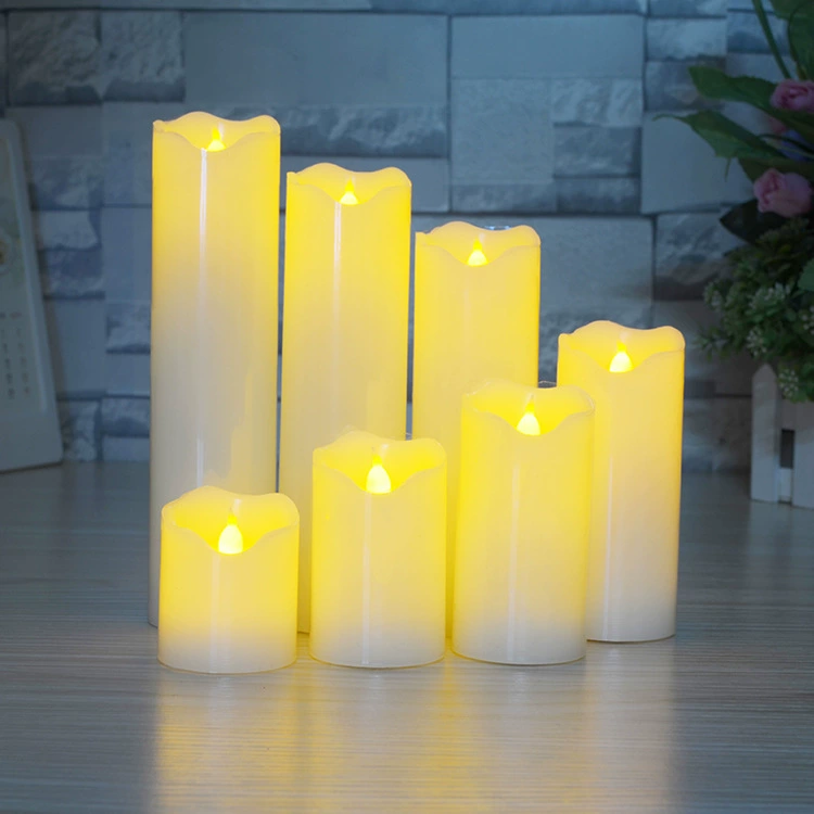 Paraffin Electronic Candle, Flickering LED Flame, CR2032 Battery, Multiple Heights
