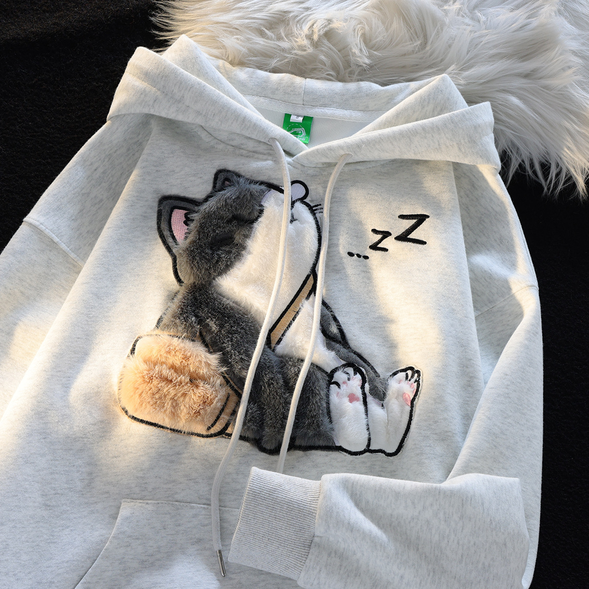 Sudadera con capucha estilo japonés retro, felpa, pareja unisex