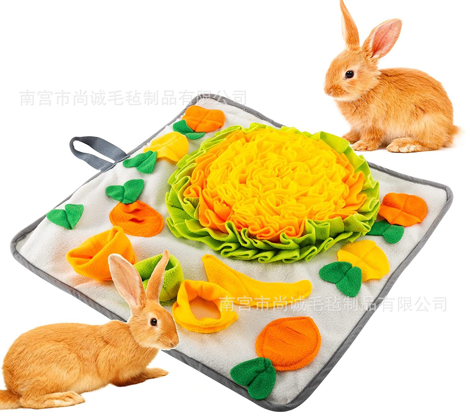 兔子觅食垫宠物玩具慢食垫嗅觉垫训练毯找食餐垫游戏垫嗅嗅垫