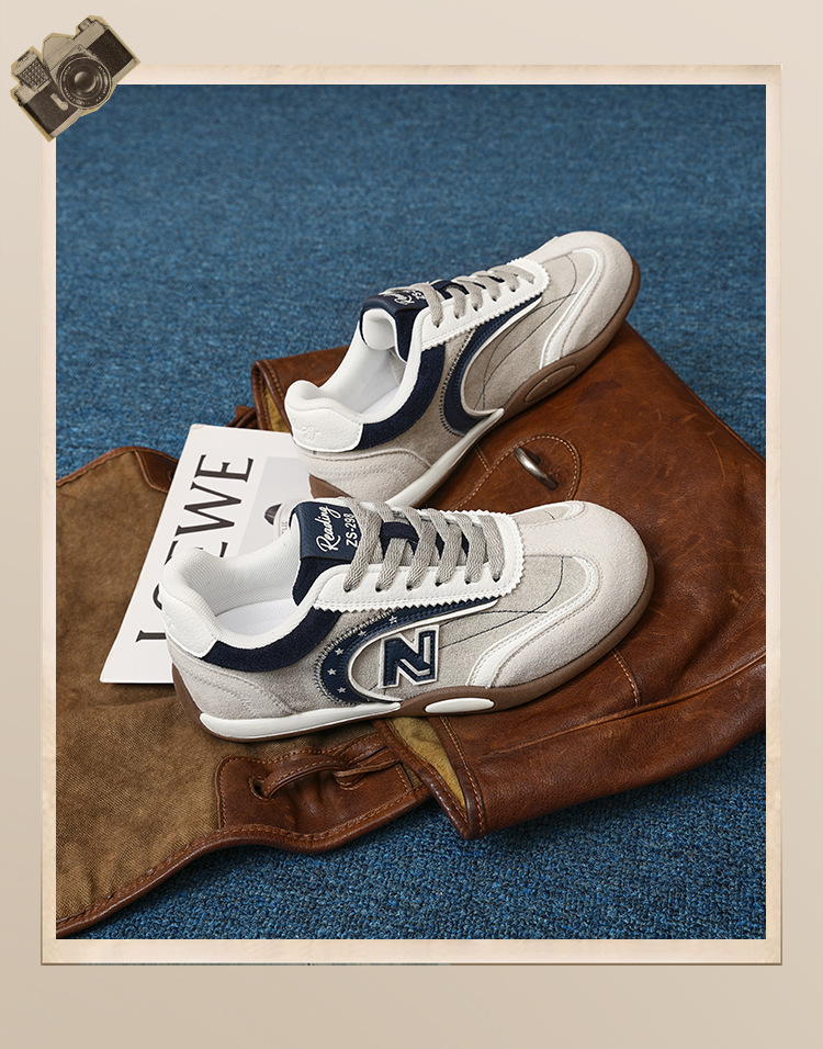 Giày sneaker nữ chạy bộ mesh thoáng đế bệt phong cách cổ điển — 298 Nâu Caramel chi tiết 6