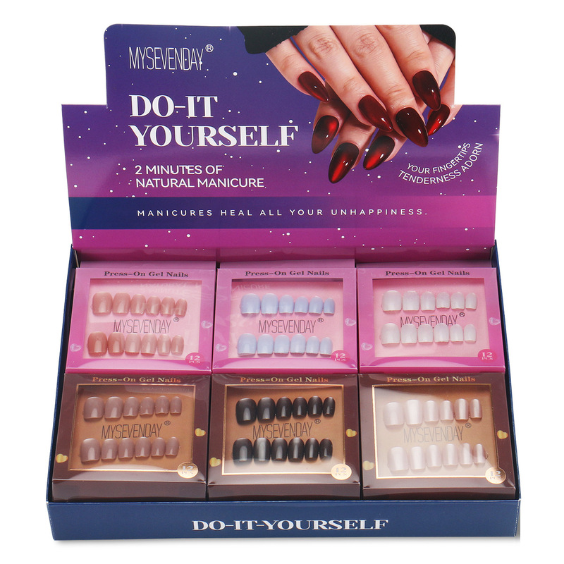 Wearable Nail Patches with a High-End Feel, Simple Six-Color Set, Nail Stickers in a Spicy Sweet-Cool Style, Removable Nail Art Patches