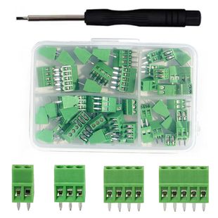 52Pcs 2.54mm 0.12inch Pitch Pcb Mounting Screw Terminal Block Connector,Min