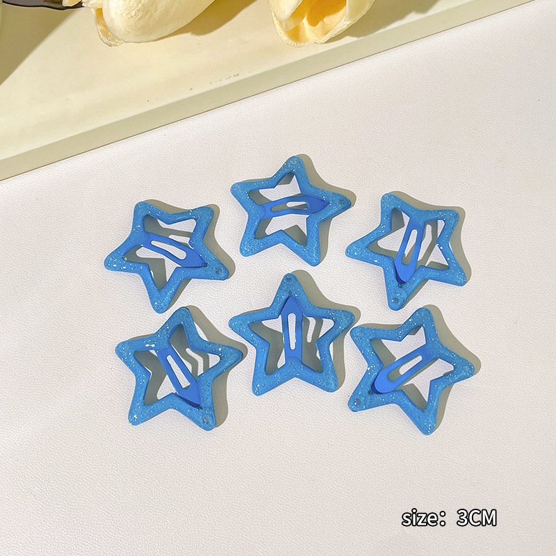 Nuevo clip de BB dopamina de color estrella de pentaco pequeño clip de cabello para niños tocado para niños lindos bordes laterales clip de cabello