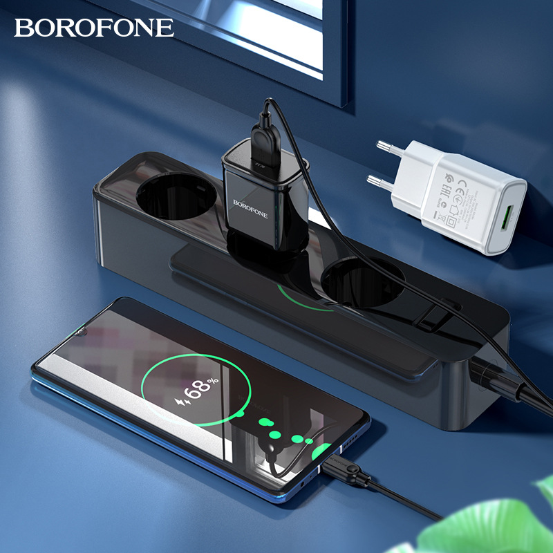 Borofone BA59A单口QC3.0充电器 欧规安卓type-c手机充电头套装
