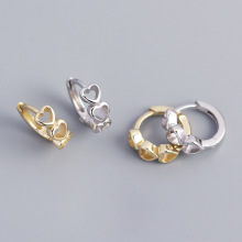 YHE0353 s925银耳扣女日系韩国简约爱心小耳环超仙甜美气质银耳饰