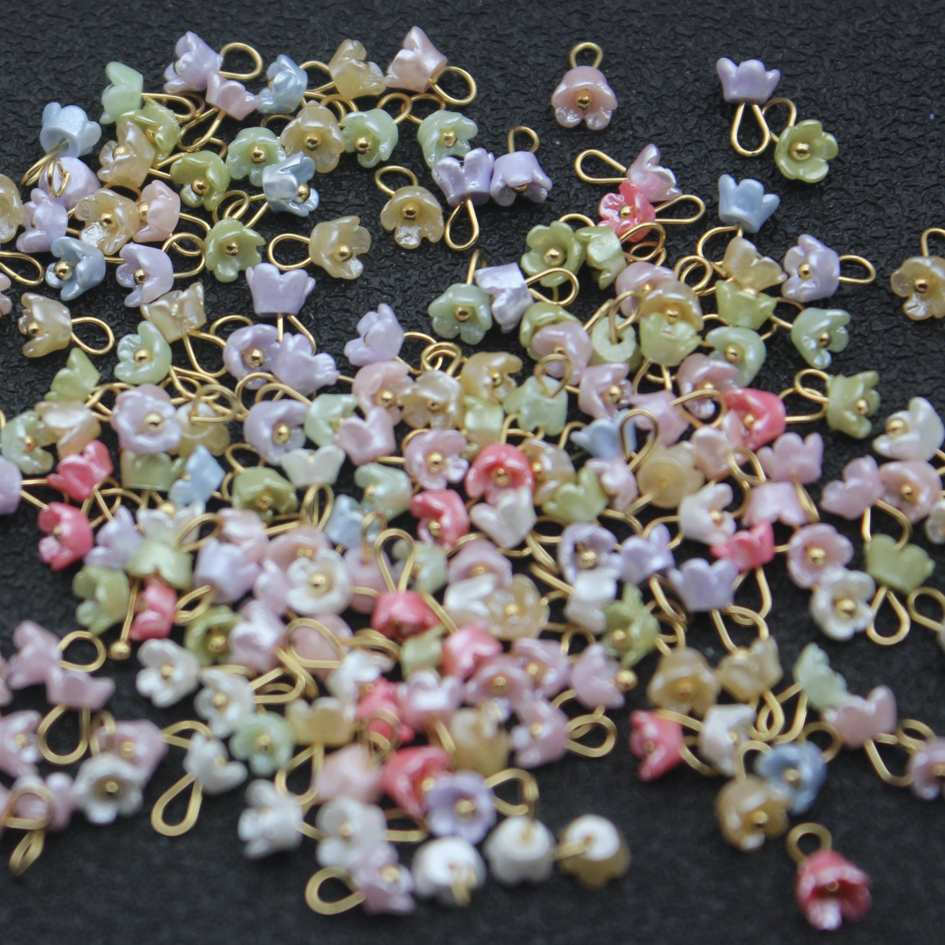 3.5mm mini resin floret cream handmade beaded braided bracelet pendant winding material diy accessories