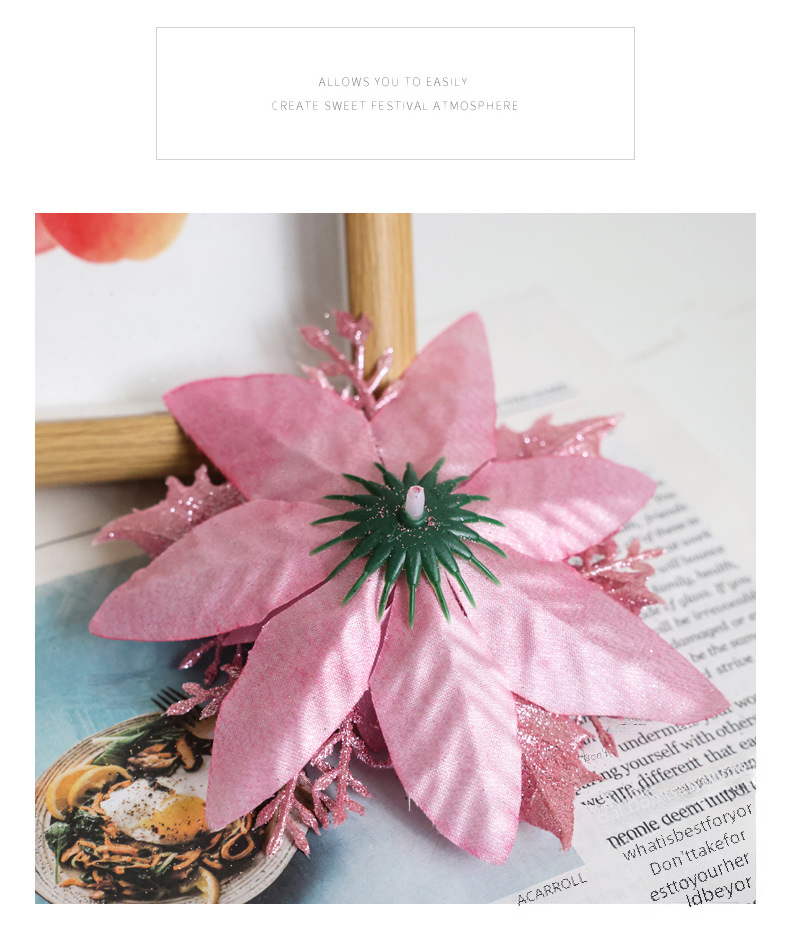 Decorazioni natalizie cipolla artificiale panno floccaggio panno polvere da spolverare fiore di Natale decorazione albero di Natale accessori ghirlanda di Natale_voghion.com