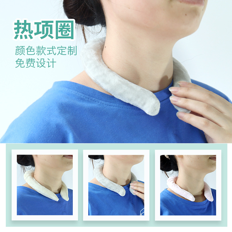 (2개) 국경 간 뜨거운 판매 겨울 자체 가열 더블 레이어 따뜻한 나트륨 아세테이트 칼라 핫 넥 링 48 도 일정한 온도 가열 칼라