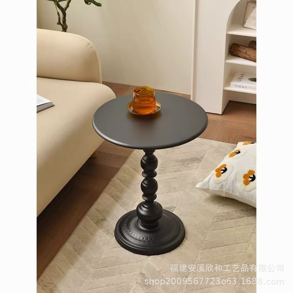 Sofá de lujo ligero sala de estar pequeña mesa de té mesa lateral esquina retro hierro forjado cabecera mesa redonda balcón