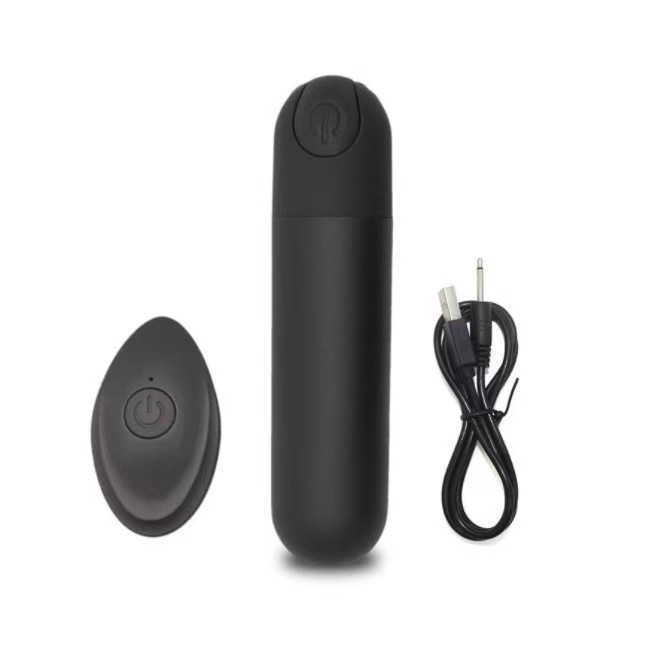 USB Rechargeable Wireless Remote Vibrating Egg Bullet Vibrator, Black ABS Body, Quiet Motor — detail image 5