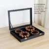 Mid -number black leather space jewelry box