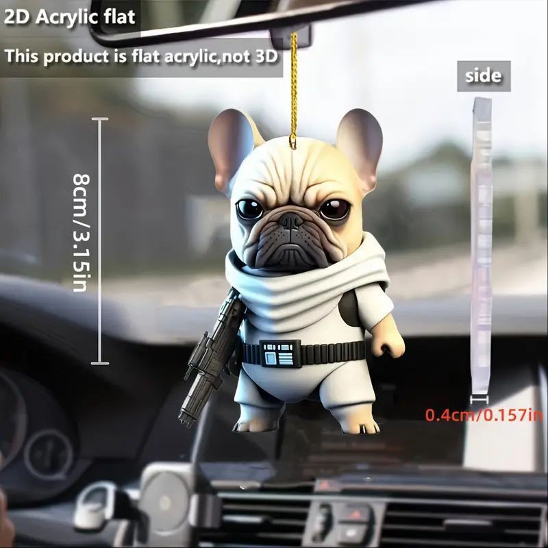 Acrílico transfronterizo nuevo creativo guapo perro colgante plano automóvil decoración interior colgante accesorios bolsos image 4