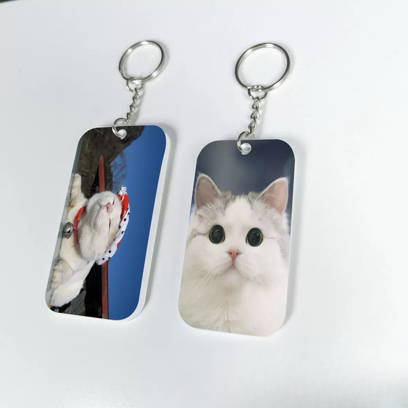 Thermal sublimation single-sided printable keychain decorative thermal transfer acrylic keychain creative
