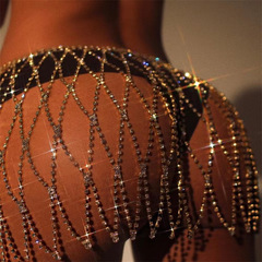 Cross-border European and American bride wedding dress crystal shawl handmade luxury mesh tassel bra shoulder chain body accessories