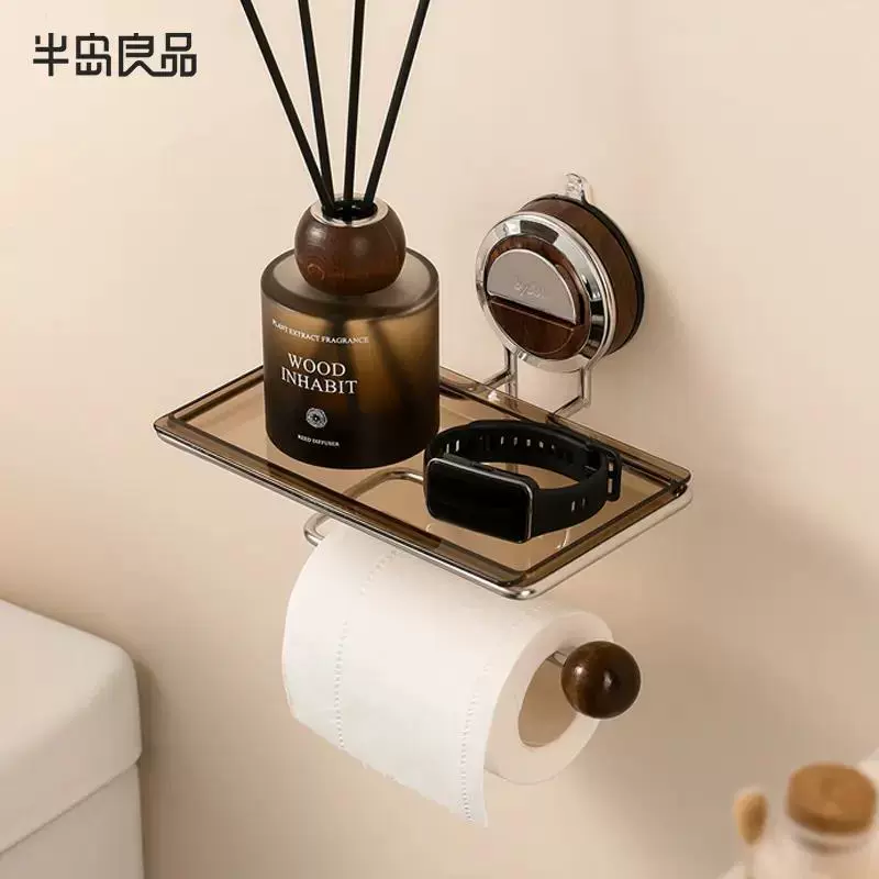 Сприсоска рулонная полка для ванной без пробития бытовая настенная полка для полотенец большой емкости