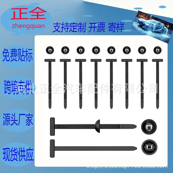 Cable Tie Buckle Through-Nail Fixed Bottom Plate Baffle Nylon Plastic Multi-Functional Tensioner Wire Harness Bundling Strip Universal