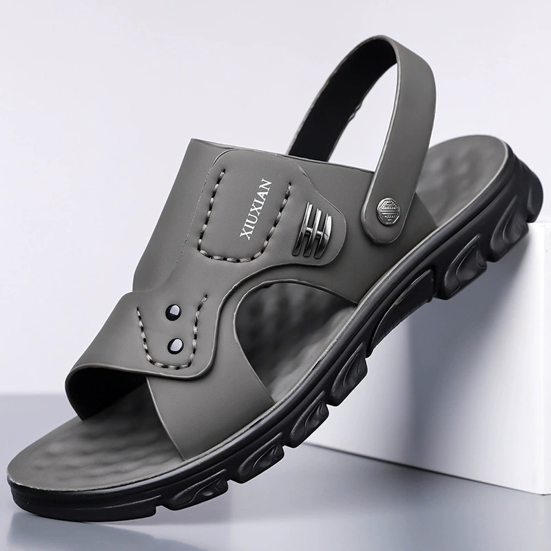 Сандалии мужские летние новые дышащие пляжные туфли на мягкой подошве мужские уличные повседневные нескользящие сандалии из воловьей кожи двойного назначения модные