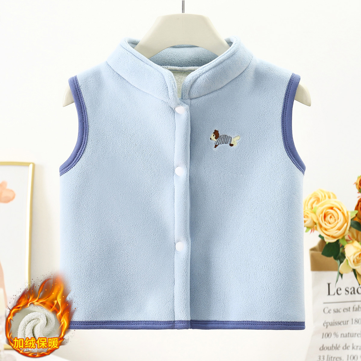 Invierno y otoño nuevos chalecos de terciopelo para niños chalecos de calentamiento para niños niñas con hombros gruesos ropa infantil