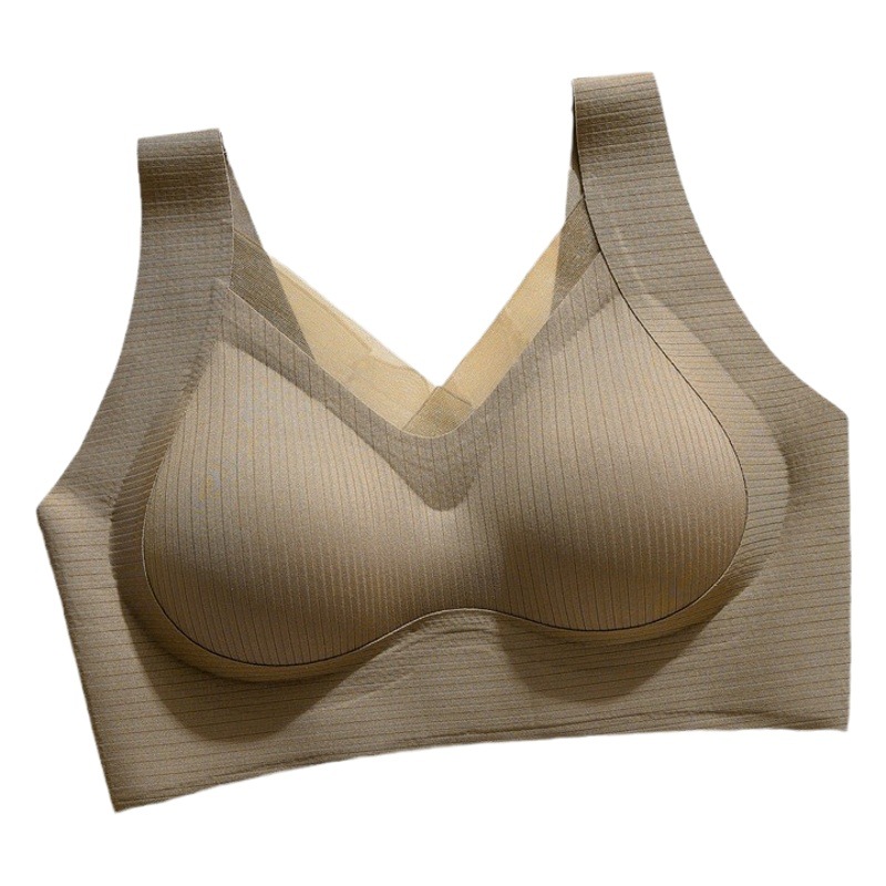 Seamless piel caliente anti-gravedad malla encaje ropa interior de las mujeres inalámbrico push-up soporte superior anti-exposición Correa belleza sujetador trasero