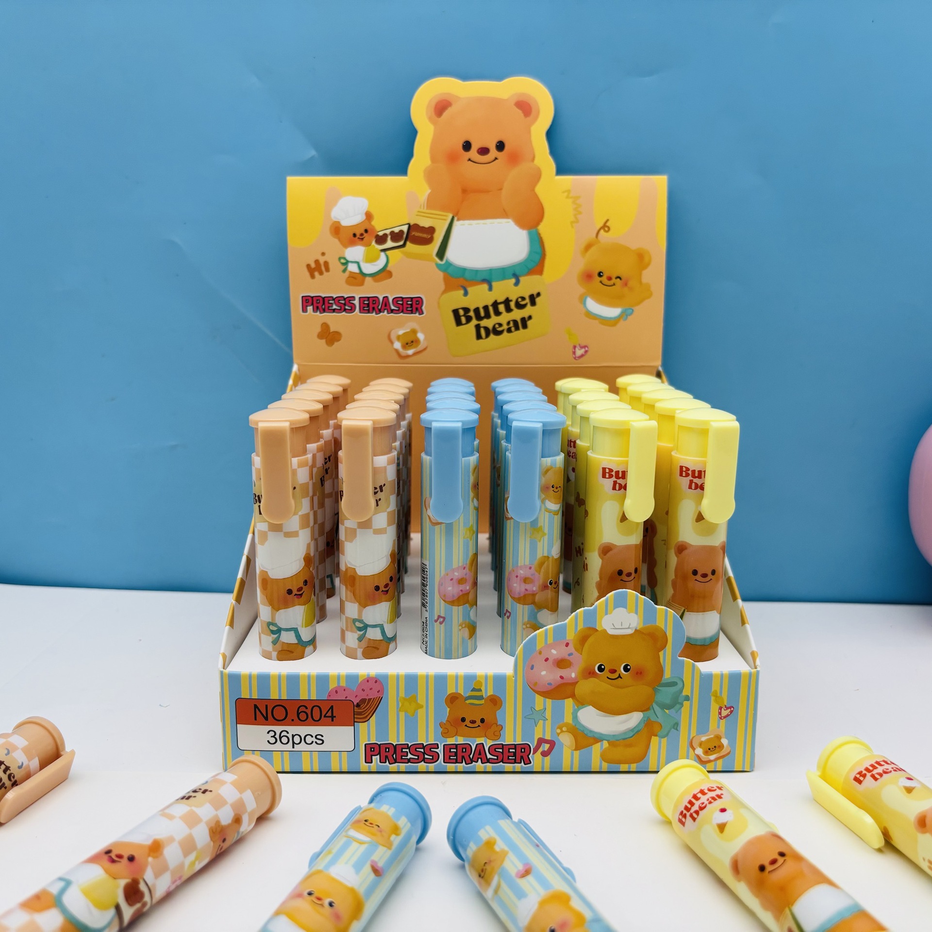 Nuevo Star Baby Presione Eraser Animation Steele creativo limpio menos residuos estudiantes y niños suministro de goma