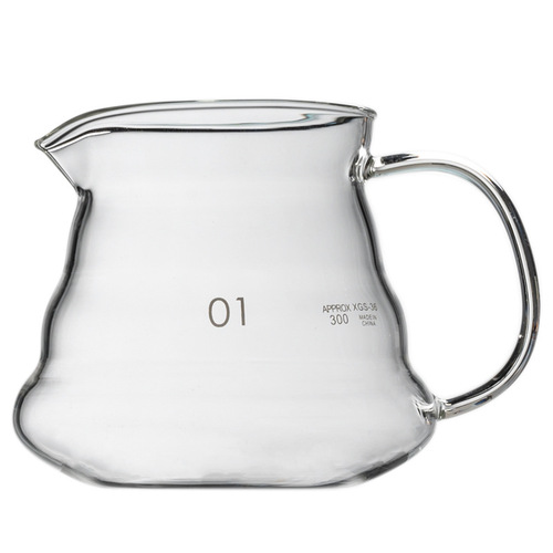 Hand-brewed coffee pot, cloud pot, sharing pot, thickened heat-resistant glass, cute coffee pot with scale, fair cup