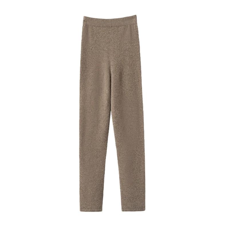 Cashmere keep warm trousers, warm leggings, high waist, slim fit
