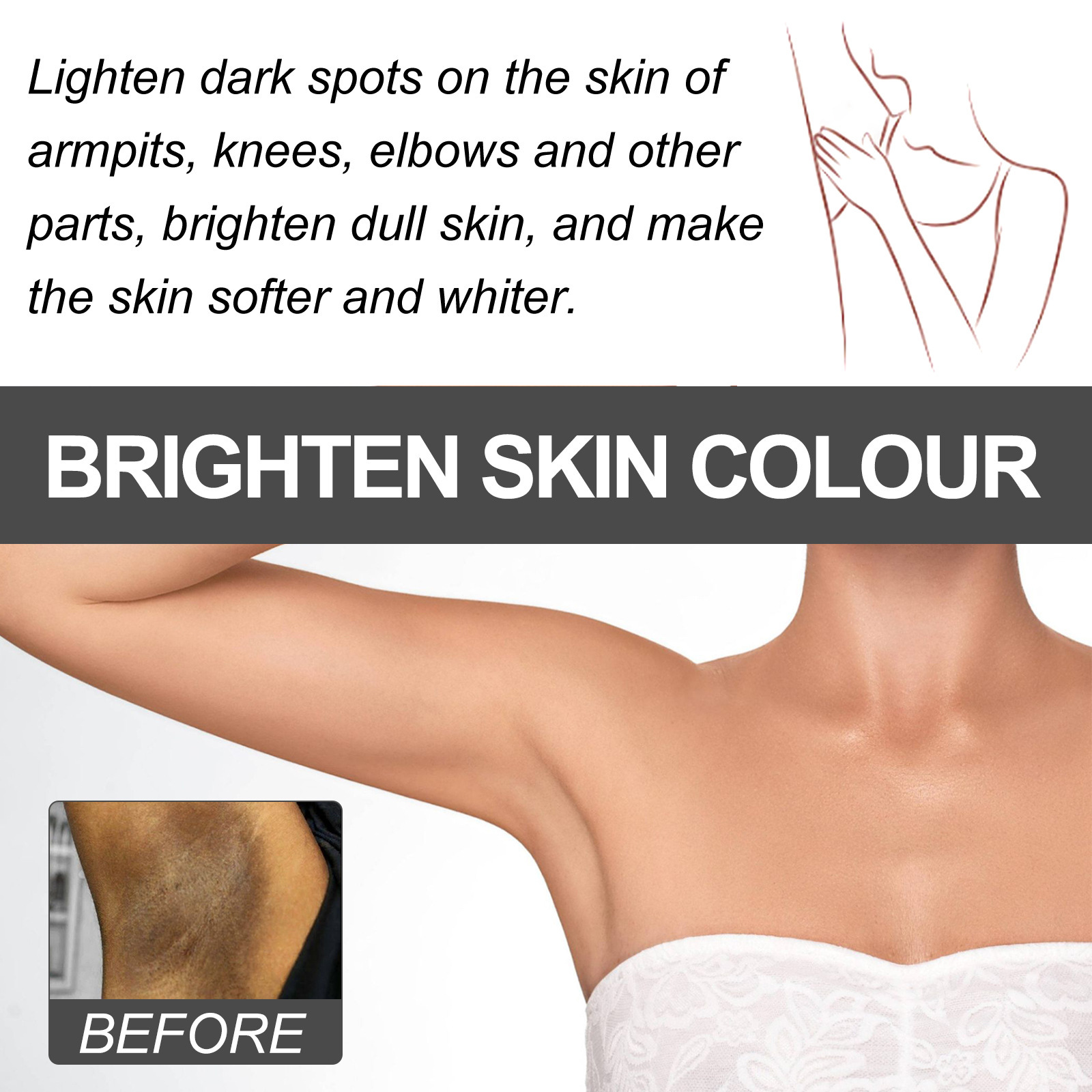OUHOE Brightening Beautifying Cream for Repairing and Desalinating Darkness in Underarm, Elbow, Joint, Moistur_voghion.com