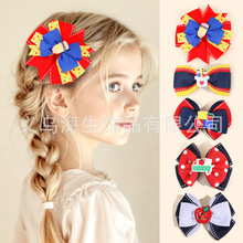 亚马逊temu热销返校季铅笔蝴蝶结发夹 ABC字母蝴蝶结儿童头饰发饰