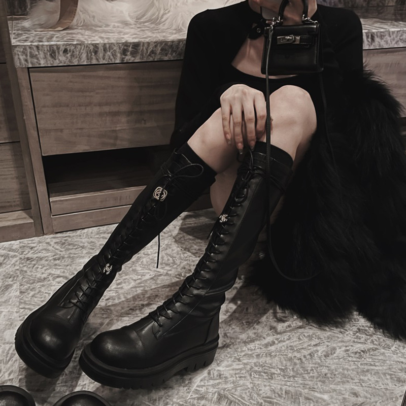 Elegant Black Hanging Neck Slim-Fit Dress Women's Autumn New Hot Girl Hollow Long-Sleeved Waist Split Hip Skirt