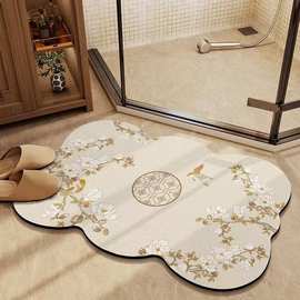 北欧轻奢浴室硅藻泥地垫卫生间门口防滑垫家居浴后吸水干脚软垫子