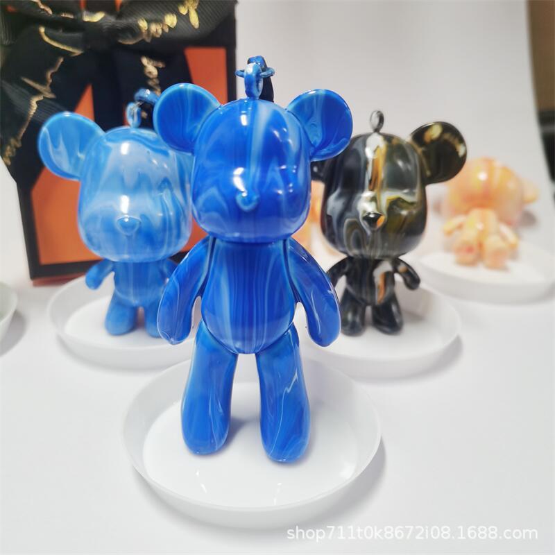 卸売りディザトーン爆金流体熊キーホルダーdiy材料包流体アクリル暴力熊diyセット白胚|undefined