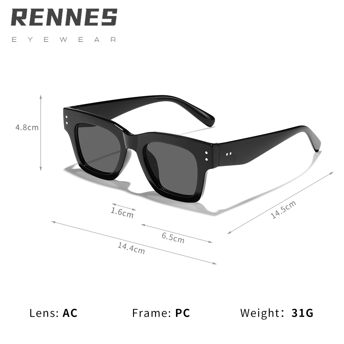 2024 nuevo estilo cuadrado todo fósforo personalidad retro arroz con uñas gafas de sol mujeres simples gafas anti-azul gafas de marco de miopía