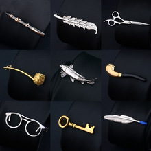 韩版男士领带夹子简约商务正装结婚新郎领带夹男女西装别针潮