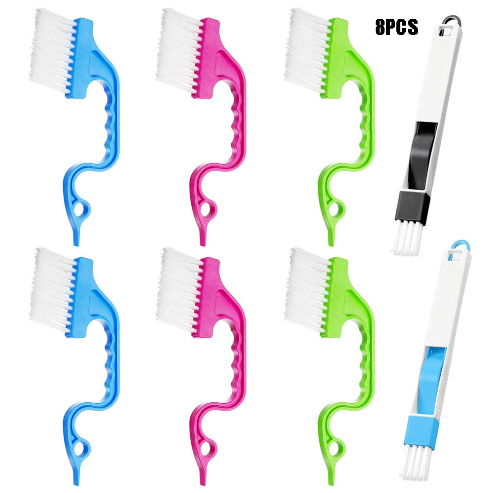 8件套清洁工具窗户清洁刷，适用于窗户空调厨房清洁工具套件