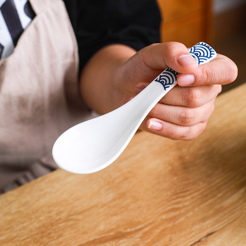 Ceramic tableware spoon Chinese rice spoon ceramic spoon household tableware small spoon rice spoon drinking spoon spoon