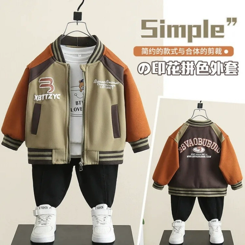 Верхняя одежда для мальчиков, весенние и осенние куртки, детские топы, новые модели 2025 года для детей маленького и среднего размера.