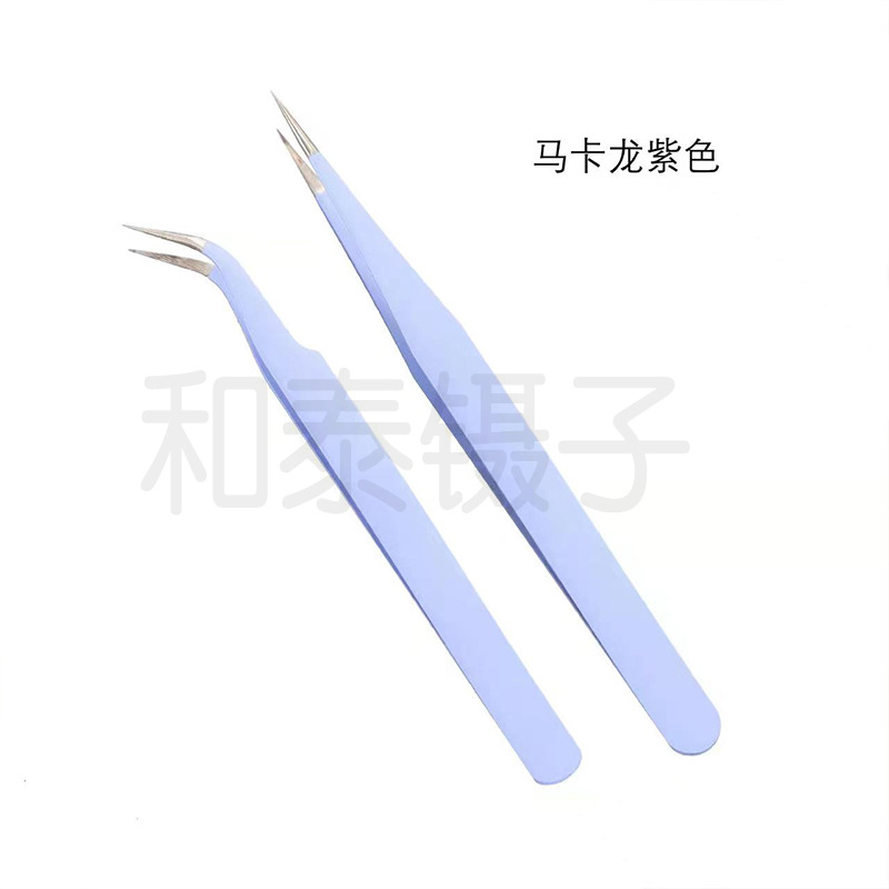 加厚不锈钢专用夹子手工镊子高弹性美甲镊子精细弯头直头手账镊子
